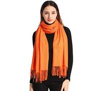 Arctic Penguin Pashmina Schal Kaschmir Stolen Damen Schultertuch für Frauen Hochzeit Kaschmirschal Herren Umschlagtuch Winter/ (Orange)