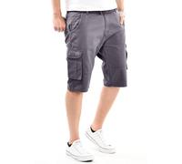 Arctic Seven Herren Cargo Shorts (29W-42W) Regular Fit Kurze Hosen mit Gürtel - 100% Baumwolle Obermaterial, Sommer Cargohose Männer - AS-409 Anthra W33