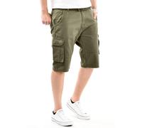 Arctic Seven Herren Cargo Shorts (29W-42W) Regular Fit Kurze Hosen mit Gürtel - 100% Baumwolle Obermaterial, Sommer Cargohose Männer - AS-409 Olive W33