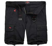 Arctic Seven Herren Cargo Shorts inkl. passendem Gürtel AS-129 [AS-129-Schwarz-W33]