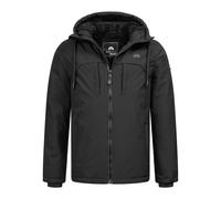 Arctic Seven Herren Winterjacke (S-3XL) - 4 Taschen, Kapuze innen mit Teddyfell, hochschließender Kragen, Warme Jacke Männer - AS-426 (S, Schwarz)
