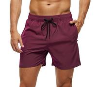 Arcweg Badehose für Herren mit Reißverschlusstasche Atmungsaktiv Wasserabweisend Badeshorts Männer Trainingsshorts Elastisch Verstellbar Mit Tunnelzug Meshfutter