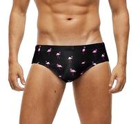 Arcweg Badehose Herren Badeslip Kurz Eng Jungen Schwimmhose Abnehmbares Pad Freizeit Kurze Badehose Flamingo L(EU)