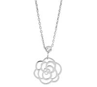 Ardeo Aurum Damen Anhänger mit Kette aus 375 Gold Blume des Lebens Blüte 13 mm rund Halskette 42 cm + 3 cm Weißgold