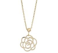 Ardeo Aurum Damen Anhänger mit Kette aus 375 Gold Blume des Lebens Blüte 13 mm rund Halskette 42 cm + 3 cm Gelbgold