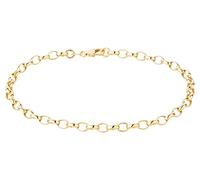 Ardeo Aurum Damen Armband aus 375 Gold Gelbgold Ankerkette Charm 4,0 mm Breite und 18 cm Länge mit Karabinerverschluss