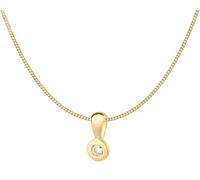 Ardeo Aurum Damen Schmuck-Set aus 585 Gold Gelbgold mit 0,07 ct Diamant Brillant Solitär Anhänger Panzerkette 375 Gold 45 cm
