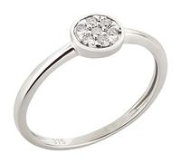 Ardeo Aurum Damenring aus 375 Gold Weißgold mit 0,1 ct Diamant Brillant Solitär-Ring Verlobungsring Solitaire