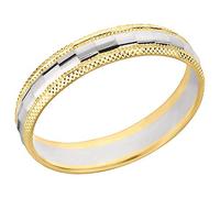 Ardeo Aurum Trauring Unisex Damenring Herrenring aus 375 Gold bicolor Gelbgold Weißgold massiv Ehering Größe 50