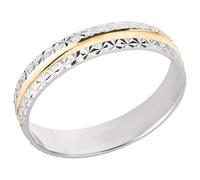 Ardeo Aurum Trauring Unisex Damenring Herrenring aus 375 Gold bicolor Gelbgold Weißgold massiv Ehering Größe 62