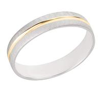 Ardeo Aurum Trauring Unisex Damenring Herrenring aus 375 Gold bicolor Gelbgold Weißgold massiv Ehering Größe 52