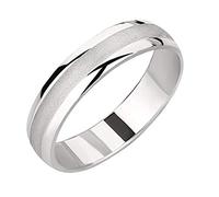 Ardeo Aurum Trauring Unisex Damenring Herrenring aus 375 Gold Weißgold in 4 mm Breite massiv Ehering Verlobungsring Modell 132 Größe 57