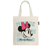 ARDITEX - Baumwoll-Tote-Bag 37x41 cm - Minnie Mouse mit Rosa Schleife und Schriftzug “Be Bold” - Umweltfreundlich und wiederverwendbar - Offizielles Disney Lizenzprodukt