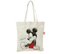 ARDITEX - Einkaufstasche aus Baumwolle, 37 x 41 cm - Skizze von Micky Maus sitzend - umweltfreundlich und wiederverwendbar - offizielles Disney-Lizenzprodukt