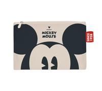 ARDITEX, Kulturbeutel, Kulturbeutel aus Stoff mit Reißverschluss, ideal für die Organisation von Kosmetika oder kleinen Dingen, robuste Baumwolle, 22,5 x 16 cm, beige, Mickey