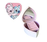 ARDITEX, Stitch Schmuckkästchen Mädchen Herzförmig, Dekobox mit Deckel, Perfekt für den Einsatz als Milchzahndose Jungen, Aufbewahrung von Schmuck und Bastelarbeiten, Näharbeiten, 12x12x7Cm