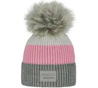 ARECO Kinder Mütze Pudelmütze Juniors (7535) ONE SIZE grau-pink