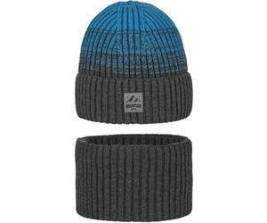 ARECO Kinder Mütze Set (Beanie und Tube) Juniors (7397) ONE SIZE schwarz-ocean