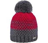 ARECO Damen Pudelmütze schwarz-rot - (4046465902899)