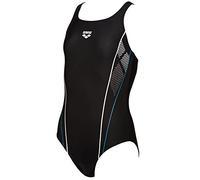 ARENA ARES5 Mädchen Sport Badeanzug Skid Black-Turquoise-White 140