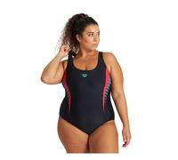 Arena Threefold V Back Badeanzug Damen black/anguria 48