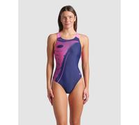 Arena Bright Glare V Back Damen Schwimmanzug, blau 34