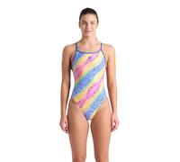 Arena Damen-Badeanzug aus der Let It Beat-Kollektion, Spitzenrücken, einteiliger Badeanzug, Königsblau/Weiß, mehrfarbig, 42