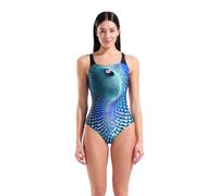 Arena Damen Badeanzug Peacock Swim Pro Back 011693-555 38 Multi Green/Black