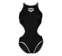 Arena Badeanzug Damen One Biglogo R MaxLife Eco, chlorresistent, UV50+ Gr. 36 Schwarz/Silber