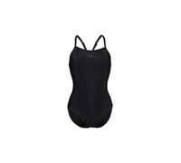 ARENA Damen Women's Feel Solid Light Drop Back Swimsuit Ladies Athletic Swimwear Badeanzug, schwarz/schwarz, 60