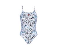 ARENA Damen Badeanzug Wendbarer Sport Floral, Multi Black, 36, 002863