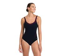 ARENA Damen Bodylift Isabel B-Cup Light Cross Back Badeanzug, Schwarz-rosé-violett, 44