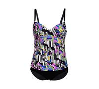 ARENA Damen Bodylift Tummy Control Two Piece Shaping Swimsuit Tankini Badeanzug, Black Multi-black, 40 EU