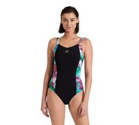 ARENA Damen Bodylift Women's Stefania U Back B-Cup Swimsuit Badeanzug, Schwarz/Traubenviolett, Mehrfarbig, 38