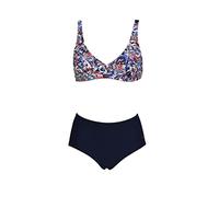 ARENA Damen Bodylift Women's Two Piece Swimsuit Bikini-Set, Marineblau, Mehrfarbig/Marineblau, 42