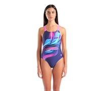 Arena Damen Feel Women’s Bloom Swim Pro Back Athletic Built in Bra One Piece Swimsuit Badeanzug, Multi Navy/Navy/Shocking Pink, 40