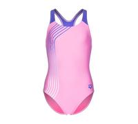 Arena Damen Performance Girls' Sound Track Swim Pro Back Swimsuit Youth Junior Bathing Suit Badeanzug, Rosa Orchidee/Indigoblau, 56