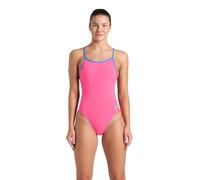 ARENA Damen Performance Team Solid Lace Back One Piece Badeanzug, Shocking Pink/Blue River, 38