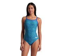 ARENA Damen Performance Women's Abstract Tiles Light Drop Back Swimsuit Badeanzug, Royal/Team Royal Green, 38