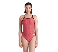 ARENA Damen Performance Women's Abstract Tiles Light Drop Back Swimsuit Badeanzug, Schwarz/Team Red, 32
