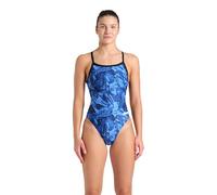 Arena Damen Performance Women's Crackle Print Challenge Back Ladies Training Swimsuit Badeanzug, Schwarz/Team Royal, 38
