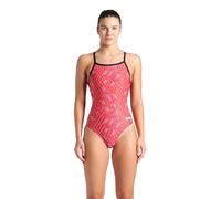 Arena Damen Performance Women's Escape Print Light Drop Back Ladies Training Swimsuit Badeanzug, Schwarz/Team Red, 32