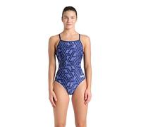 Arena Damen Performance Women's Escape Team Print Light Drop Back Ladies Training Swimsuit Badeanzug, Marineblau/Teammarineblau, 38