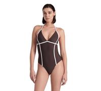 Arena Damen Women's Pro_file Tie Back One Piece Swimsuit, Sepia-white, S EU