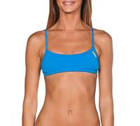 arena Damen Profi Trainings Bikinioberteil Bandeau Play (Schnelltrocknend, UV-Schutz UPF 50+, Chlorresistent), Pix Blue-Yellow Star (813), XXS