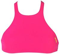 arena Damen Profi Trainings Bikinioberteil Crop Think (Schnelltrocknend, UV-Schutz UPF 50+, Chlorresistent), Fresia Rose-Yellow Star (903), XS