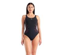 Badeanzug ARENA "W ARENA ISA SWIMSUIT SQUARED BACK C CUP", Damen, Gr. 46, N-Gr, schwarz, fairy rose, Obermaterial: 68% Polyamid, 32% Elasthan, sportlich, Badeanzüge (40886211-46) schwarz, fairy rose