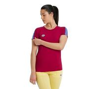 Arena Damen Team T-Shirt, Burgunderrot/Neonblau/Butter, Mittel
