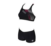 ARENA Damen Vibrancy Zweiteiliger Badeanzug, Black-freak Rose, 38 EU