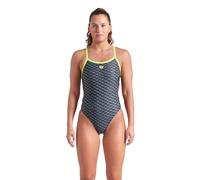ARENA Damen Women’s Performance Monogram Challenge Back Athletic One Piece Sport Swimsuit Badeanzug, Mehrfarbig (Dark Sage Multi/Artic Lime), 44